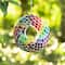 Glitzhome® 8" Multicolor Mosaic Glass Round Hanging Bird Feeder
